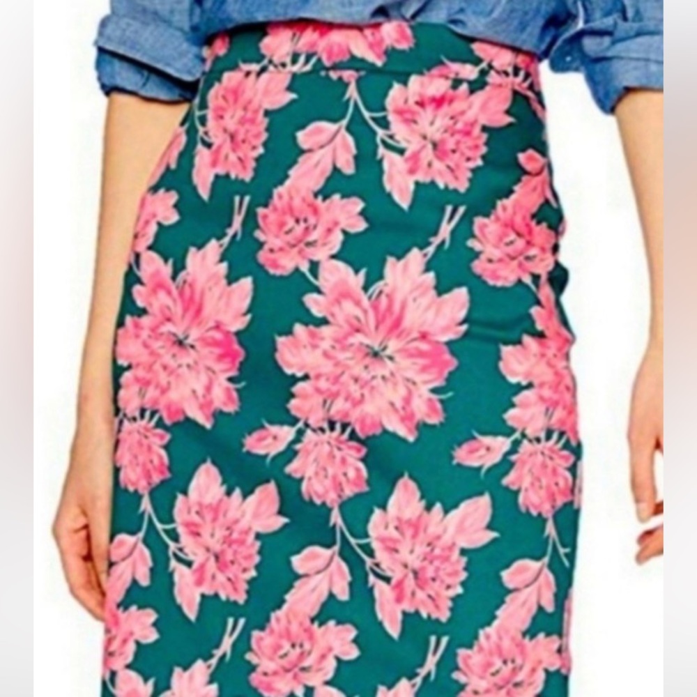 J crew Mercantile size 8 lined floral cotton poplin skirt